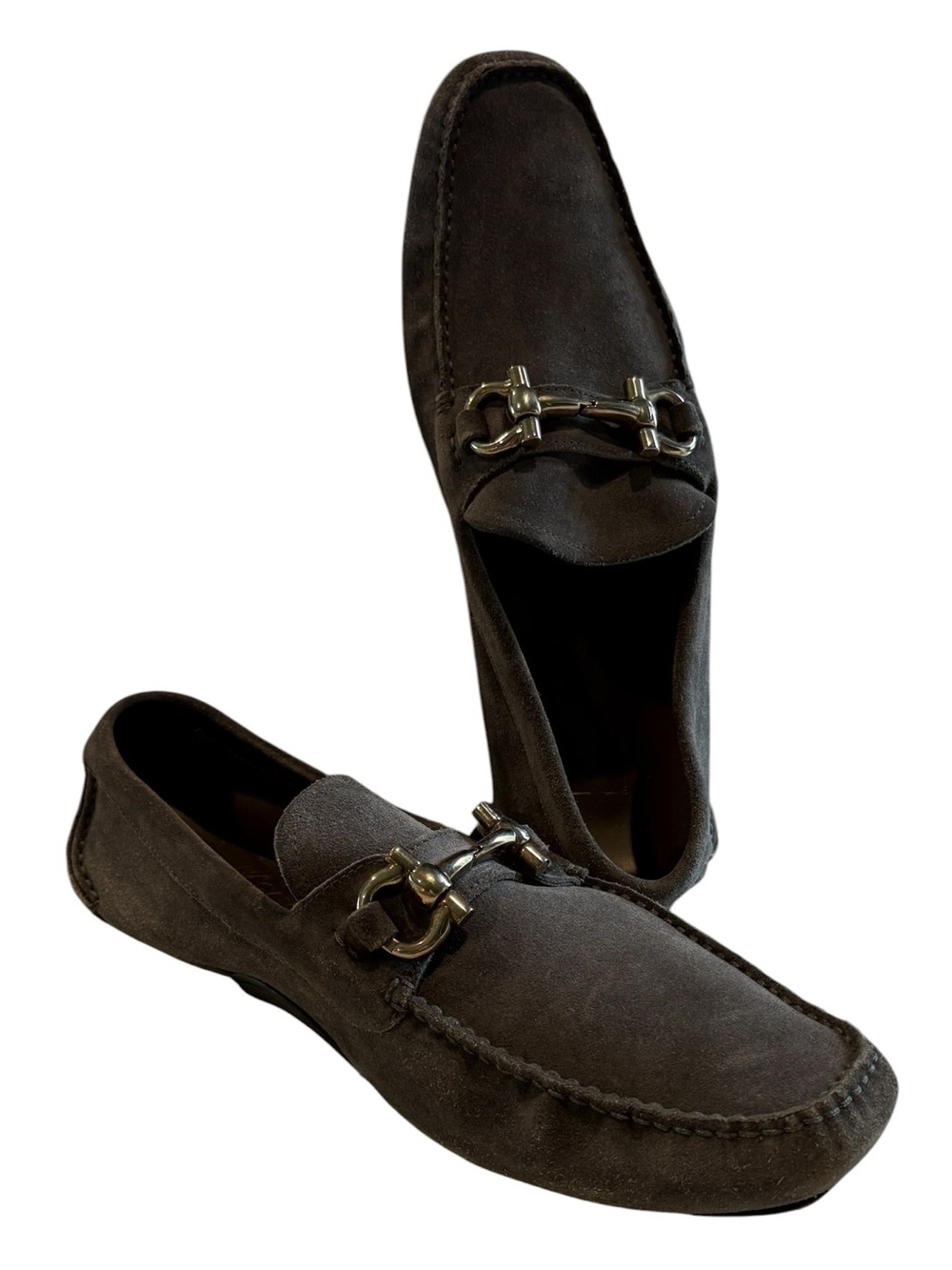 Salvatore Ferragamo - Men's Driving Loafers, Slip ons. Size 11 EE. Gray